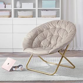 Lustre Velvet Light Grey Hang-A-Round Chair