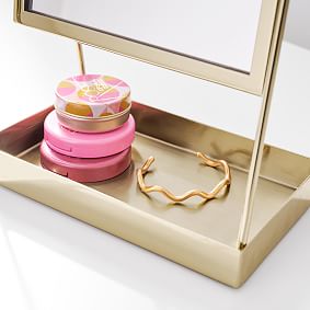 Open Box:   Gold Arched Vanity Mirror