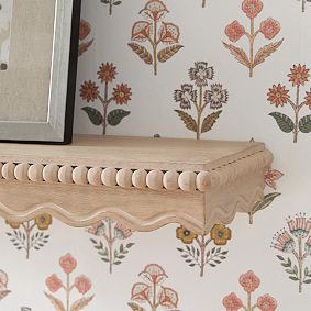 Marlowe Scallop Wood Beaded Shelf (24&quot;-36&quot;)