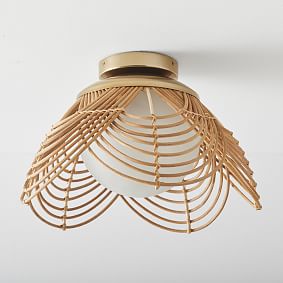 Rattan Flower Flush Mount