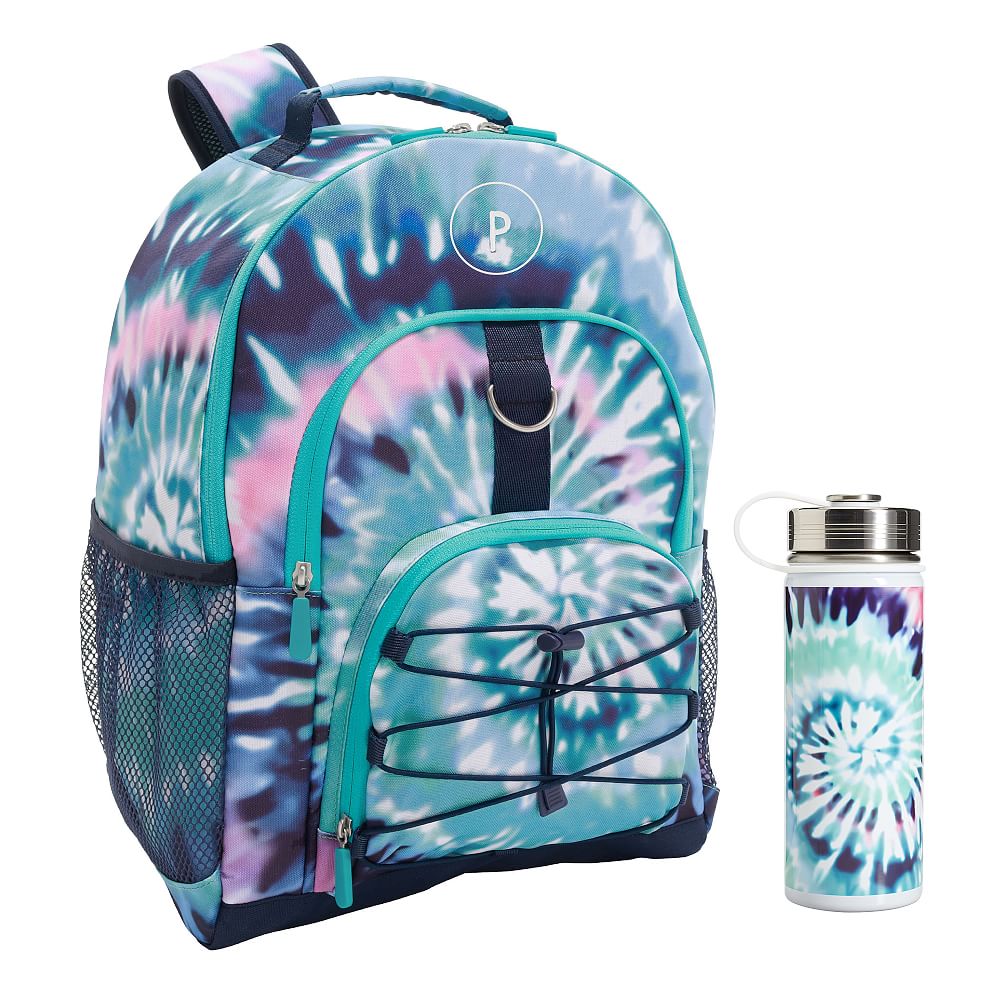 Gear-Up Oceana Spiral Tie Dye  Backpack &amp; Water Bottle Bundle, Set of 2