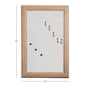 Framed Magnet Board With Hooks