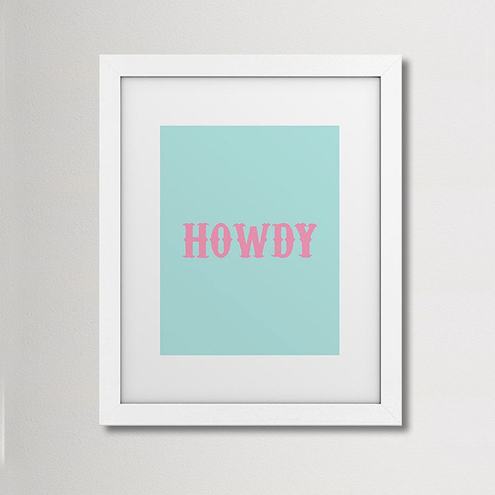 Howdy Blue Pink Art
