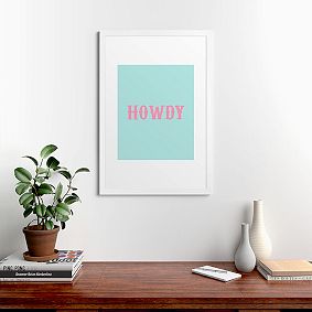 Howdy Blue Pink Art