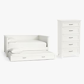 Hampton Daybed with Trundle &amp; 5-Drawer Tall Dresser Set
