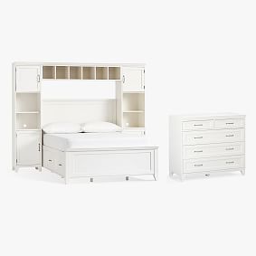 Hampton Storage Bed Super Set &amp; 5-Drawer Wide Dresser