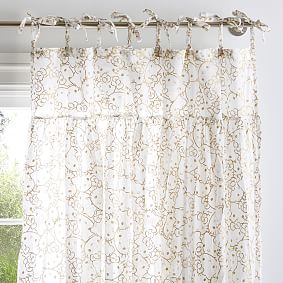 Hello Kitty&#174; Metallic Tie-Top Sheer Curtain