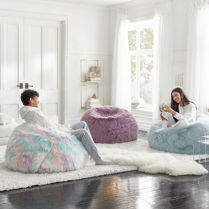 Bean Bag Chair Pottery Barn Floor Pillow Unicorn Faux Fur Bean Bag