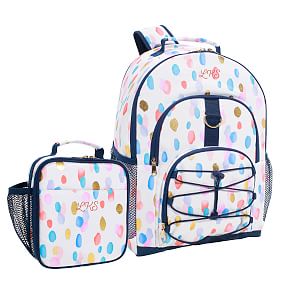 Metallic Multi Rainbow Drops Backpack &amp; Lunch Box Bundle