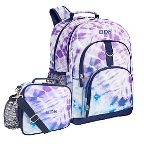 Purple Navy Laguna Tie-Dye Backpack &amp; Cold Pack Lunch Bundle