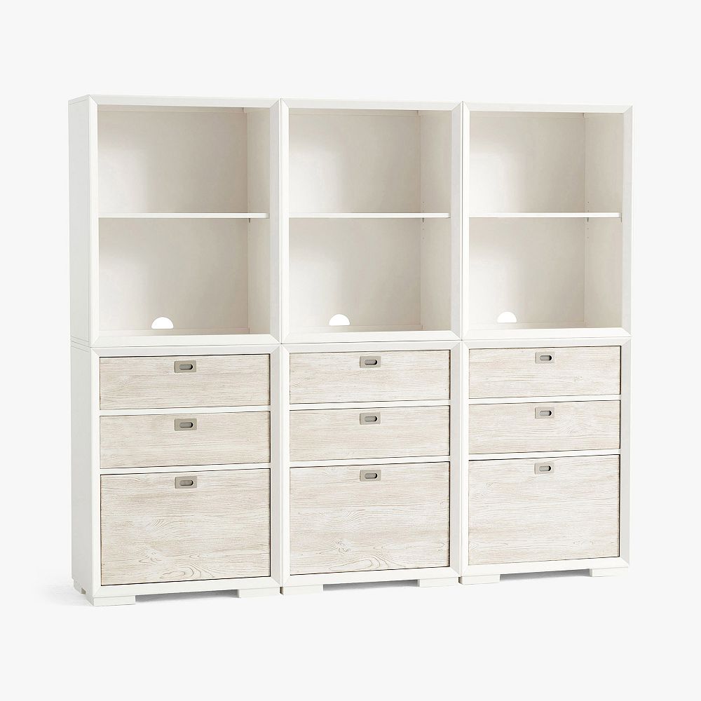 Callum Triple Tall Bookcase with Drawers (75&quot;)