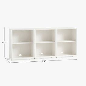 Callum Triple 2-Shelf Low Bookcase (75&quot;)