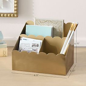 Gold Scallop Desktop Organizer