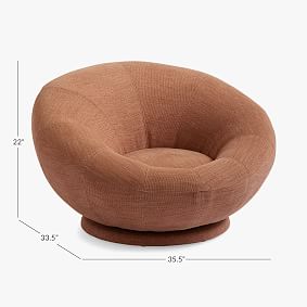 Basket Slub Terracotta Groovy Swivel Chair