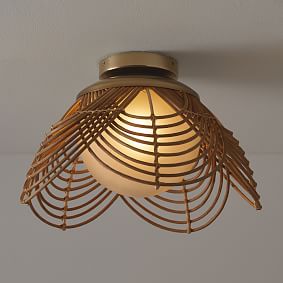Rattan Flower Flush Mount