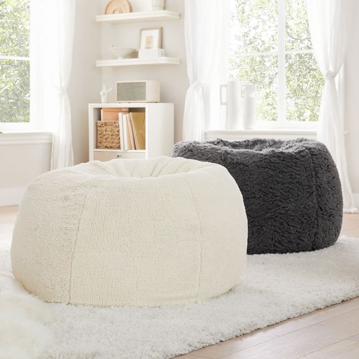 Sherpa Ivory Bean Bag Chair Slipcover Only Pottery Barn Teen