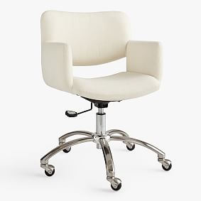 Classic Plain Weave Pearl Morgan Swivel Desk Chair