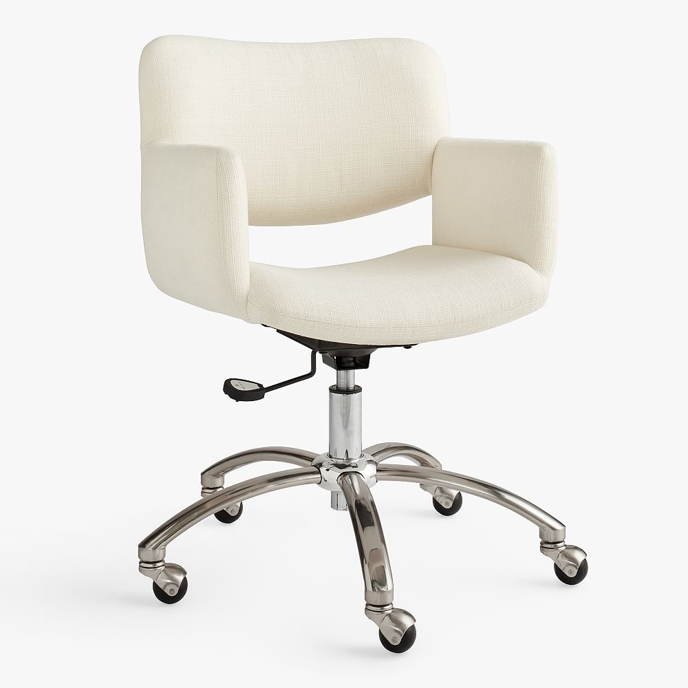 Classic Plain Weave Pearl Morgan Swivel Desk Chair