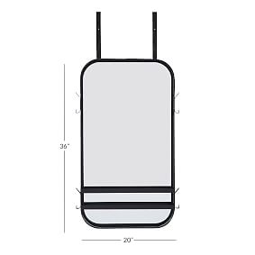 Metal Grid Functional Over-the-Door Mirror
