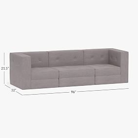 Piped Cushy Sofa Set with Storage (97.5")