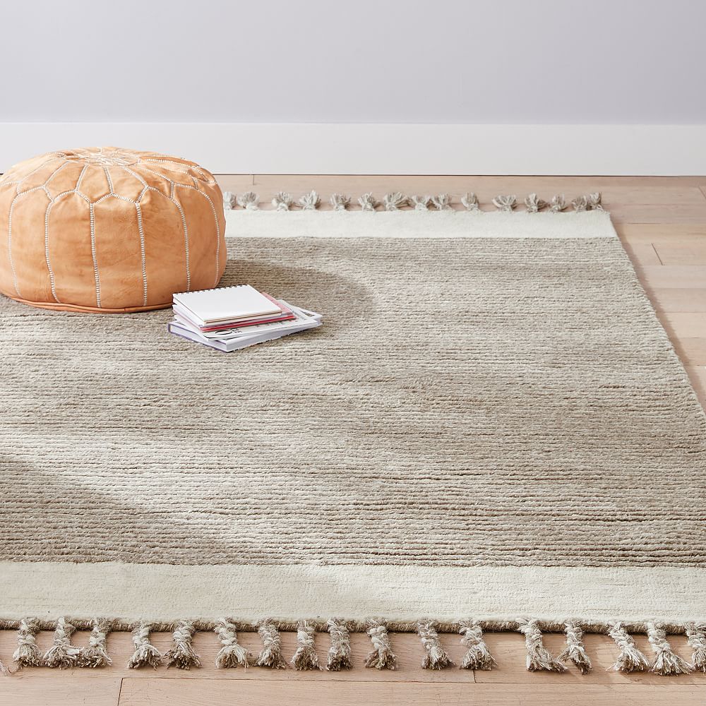 Undyed Wool Skinny Stripe Rug