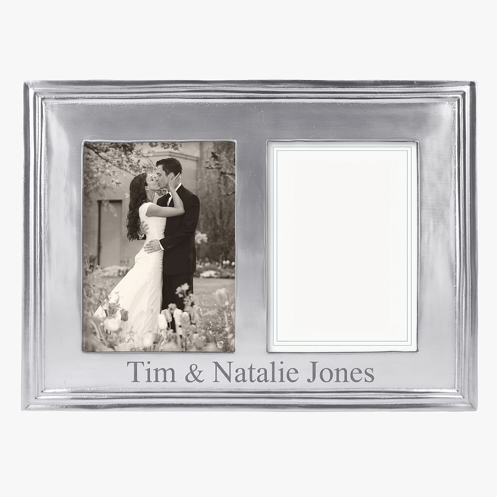 Personalized Classic Metal Double Picture Frame (5&quot;x7&quot;)