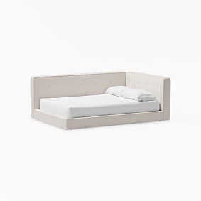 Cushy Upholstered Platform Corner Bed