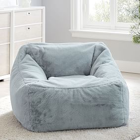 Large Faux Fur Quarry Modern Bean Bag Lounger