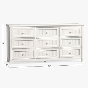 Beadboard 9-Drawer Wide Dresser (66w x 19d&quot;)