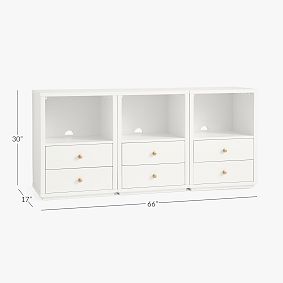 Keaton 2-Drawer Bookcase, Set of 3 (66")