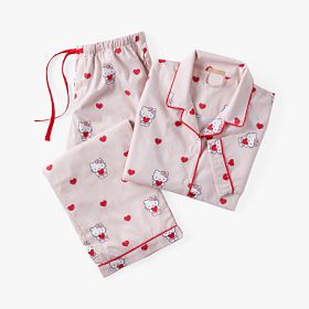 Hello Kitty® Hearts Organic Pajama Set Pottery Barn Teen
