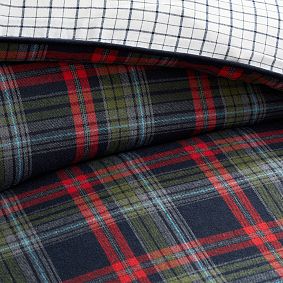Logan Plaid Flannel Duvet Cover