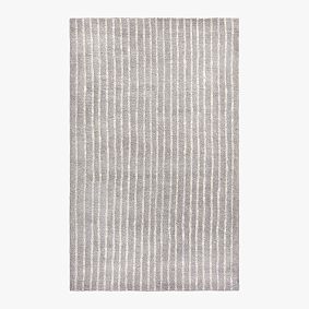 Open Box: Stripe Washable Rug, 5'x8' - Grey/Ivory