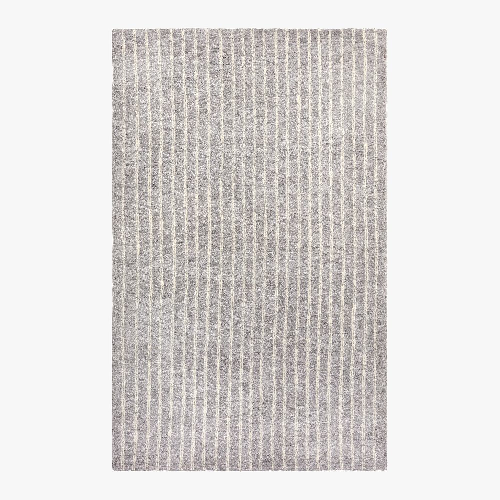Open Box: Stripe Washable Rug, 5'x8' - Grey/Ivory