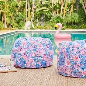 Large Lilly Pulitzer Slathouse Soiree Indoor/Outdoor Bean Bag Chair