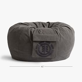 Element Bean Bag Chair, Enzyme Washed Canas Light Gray