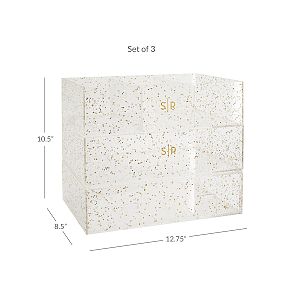 Confetti Dot Acrylic Stackable Trays, Set of 3