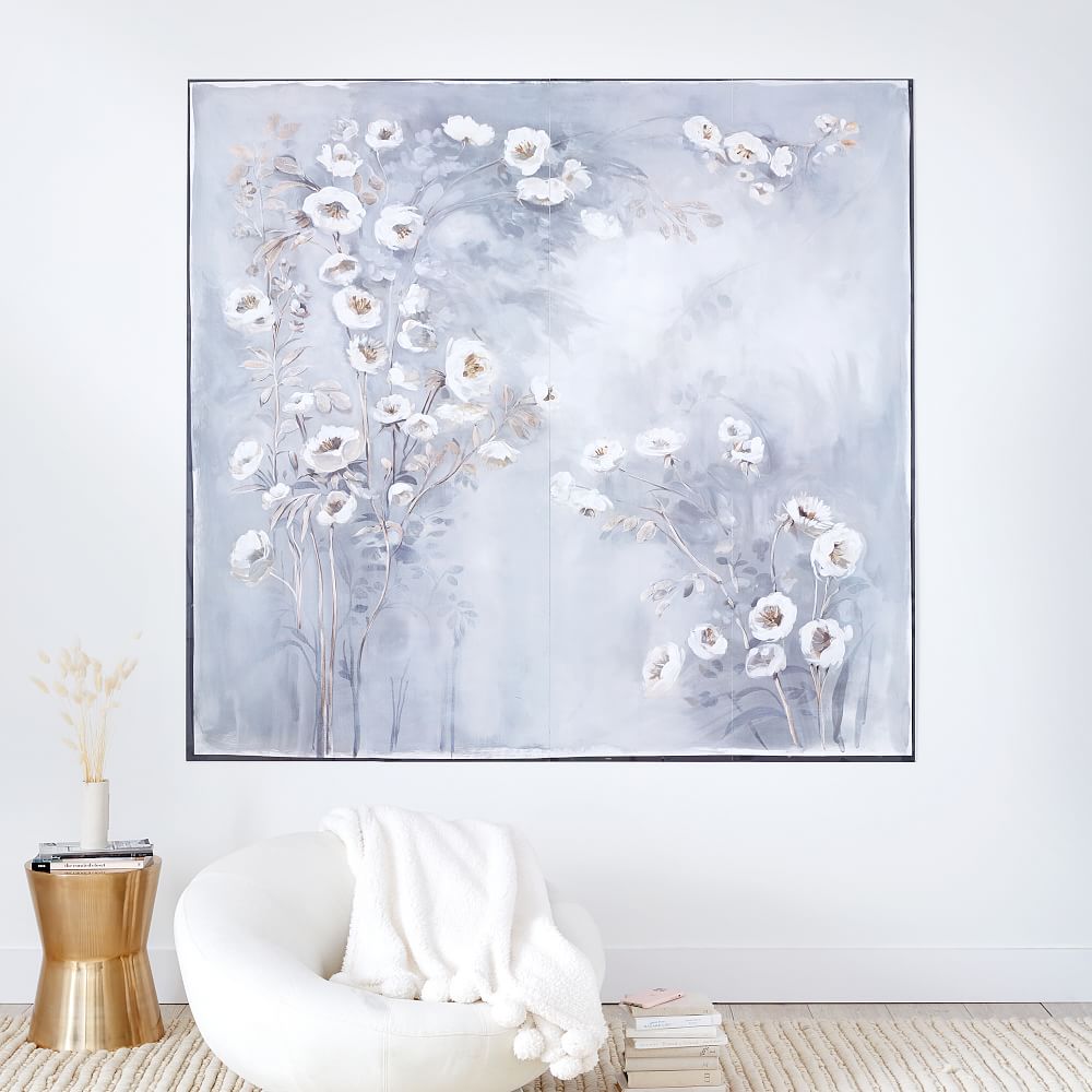 Monique Lhuillier Painted Floral Mural Wallpaper