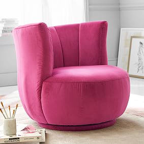 Monique Lhuillier Tulip Chair, Velvet Raspberry