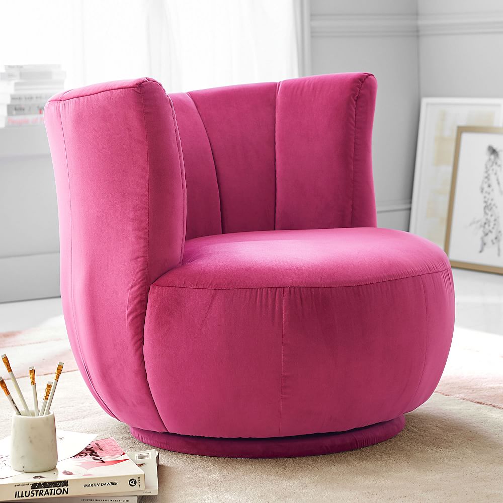 Monique Lhuillier Tulip Chair, Velvet Raspberry