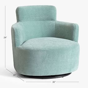 Distressed Velvet Aqua Lex Modern Lounge Chair