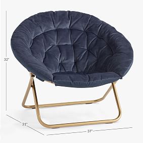 Lustre Velvet Dusty Indigo Hang-A-Round Chair