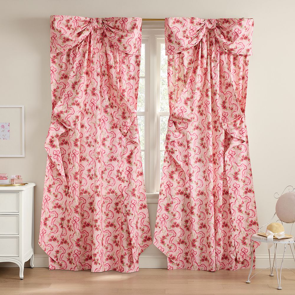 LoveShackFancy F&#234;te de L'eau Oversized Bow Light-Filtering Curtain