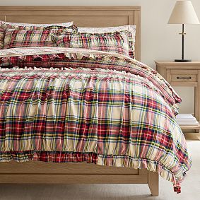 Holiday Plaid Smocked Comforter