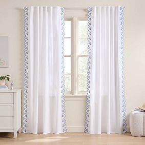 Olivia Embroidered Light-Filtering Curtain