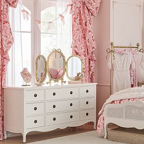 LoveShackFancy F&#234;te de L'eau Oversized Bow Light-Filtering Curtain