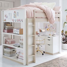 Rhys Loft Bed with Desk Set