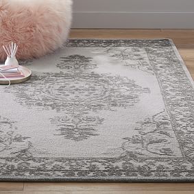 Monique Lhuillier Wool Viscose Carved Rug - Pale Grey