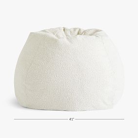 Large Chunky Boucle Ivory Bean Bag Chair Slipcover Only
