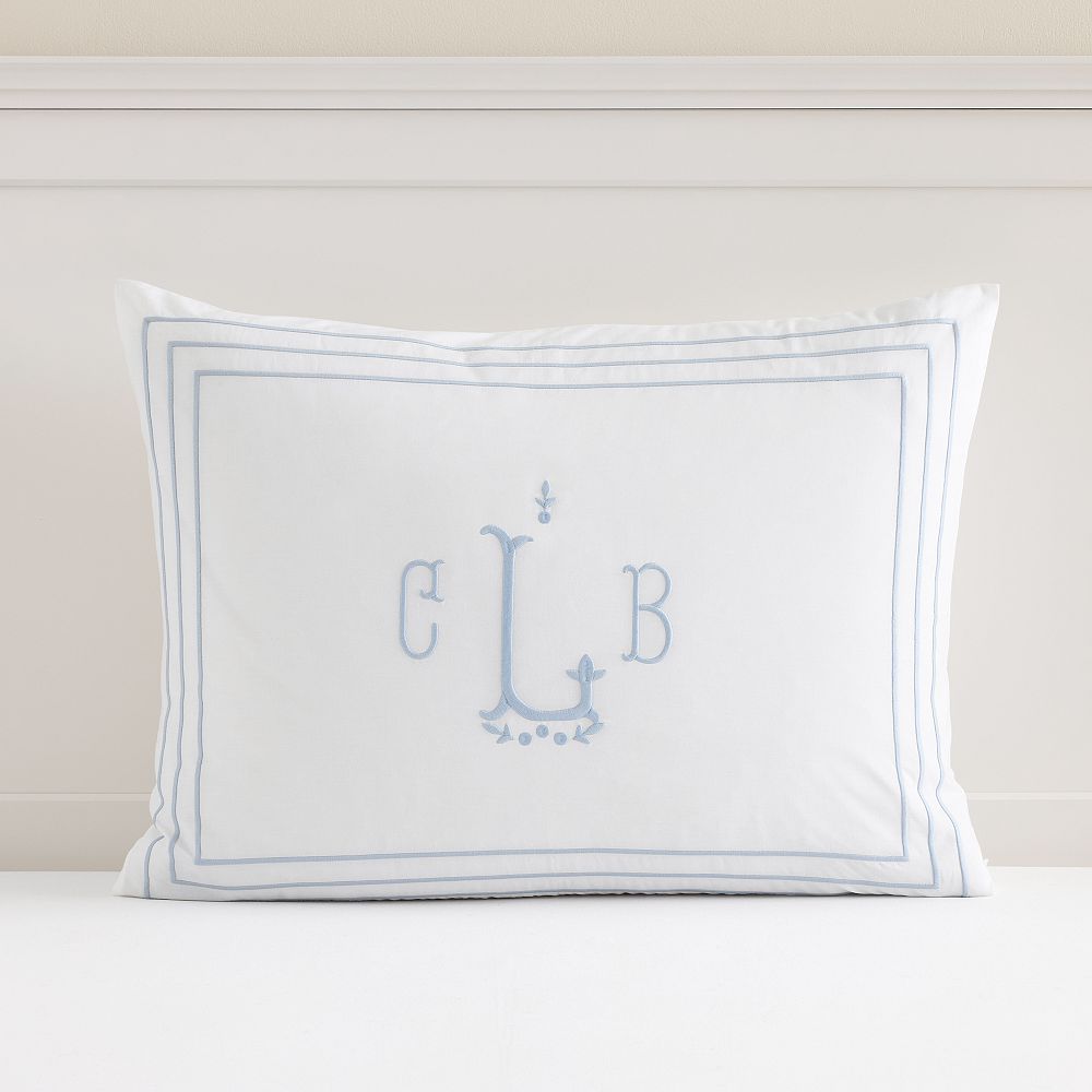 Open Box: Brynn Border Standard Sham - Solid Arctic Ice